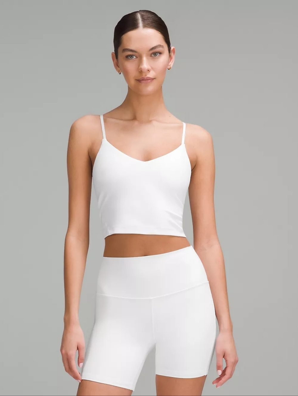 Lululemon Align White Cropped Cami Tank Cup A/B Sz 4 NWT
